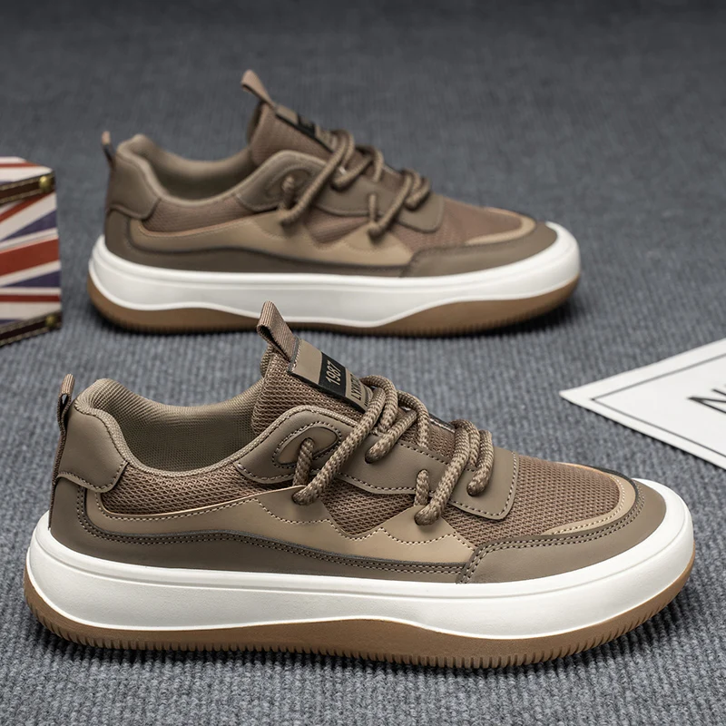 

Men Walking Shoes High-Quality Low Cut Round Toe Flat Shoes Breathable Comfort Soft Mesh Outdoor Comfortable Skate Shoes for Men