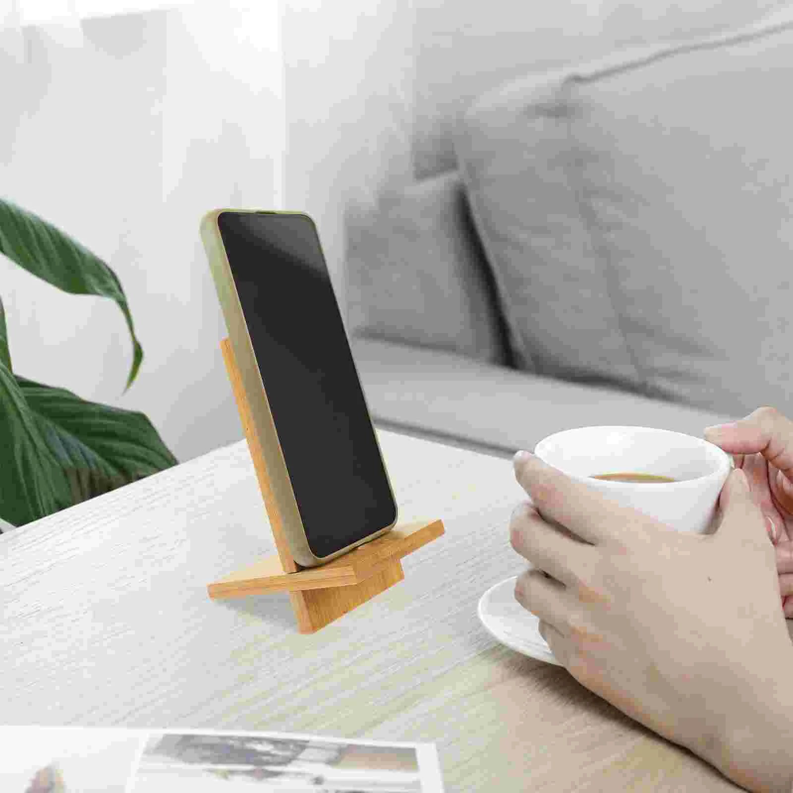 Wooden Mobile Phone Holder Tablet Stand Foldable Desktop Easel Office