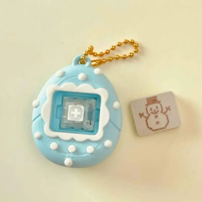 1 Packung 5cm 3D-gedruckter, umweltfreundlicher PLA-Stil Fidget-Schlüsselanhänger, nostalgischer Clicker-Taschenanhänger mit stabiler Goldperlenkette – Detail 3