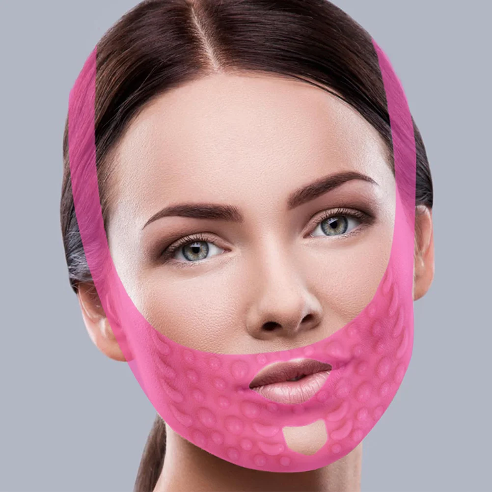 耐久性のあるテンション薄型フェイスマスク フェイスリフト Vストラップ 52個の圧力バンプ 血行促進 スリムで輝く肌に優しい