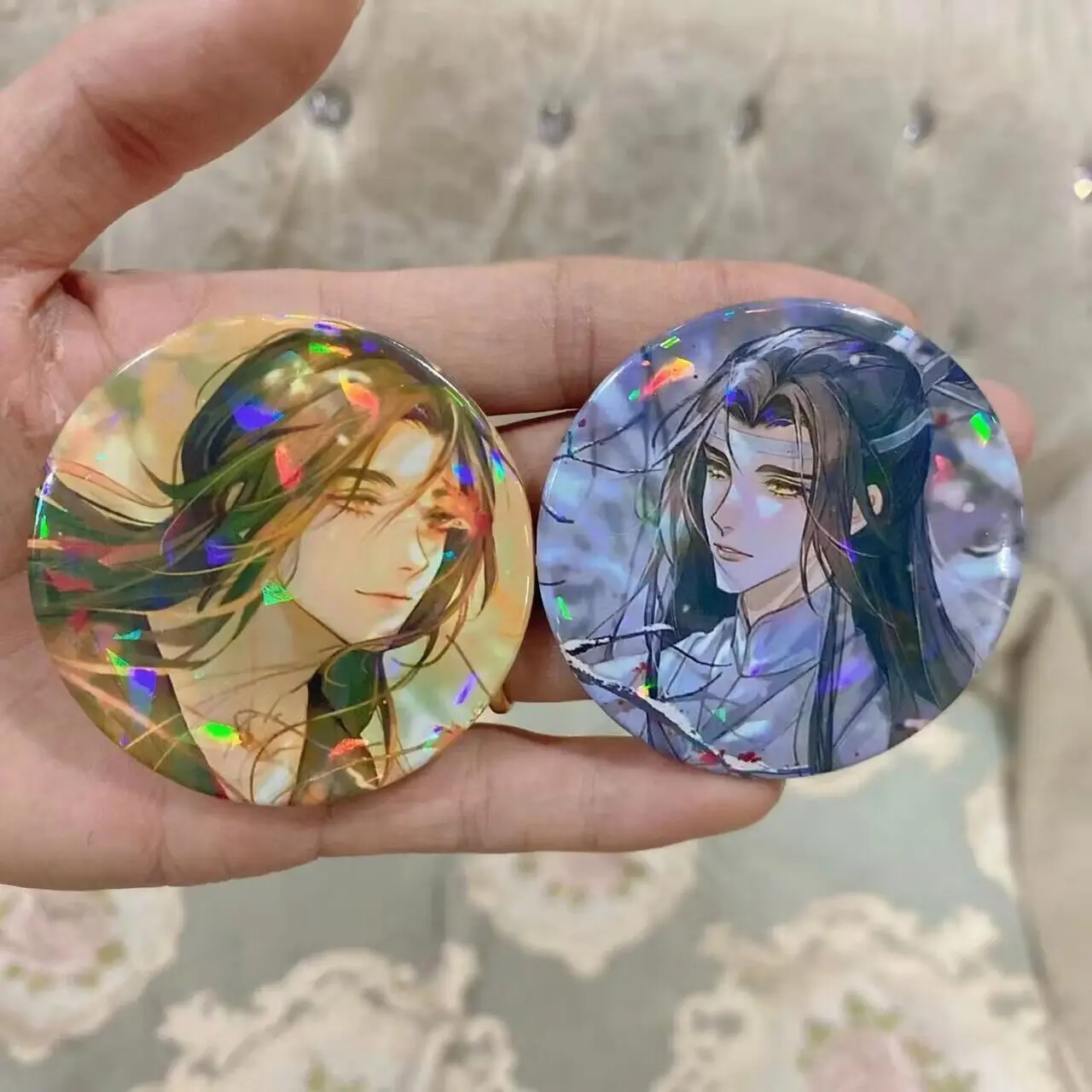 

2 PCS Anime Badge Mo Dao Zu Shi Lan Wangji Wei Wuxian Cosplay Cartoon Metal Brooch On Backpack Accessories For Men Women Jewelry