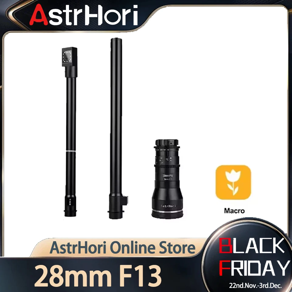 AstrHori 28mm F13 Macro Lens 2x Macro Probe Specialty Lens for Sony E Nikon F Canon RF EF Fuji XF Nikon Z L PL Mount Camera Lens