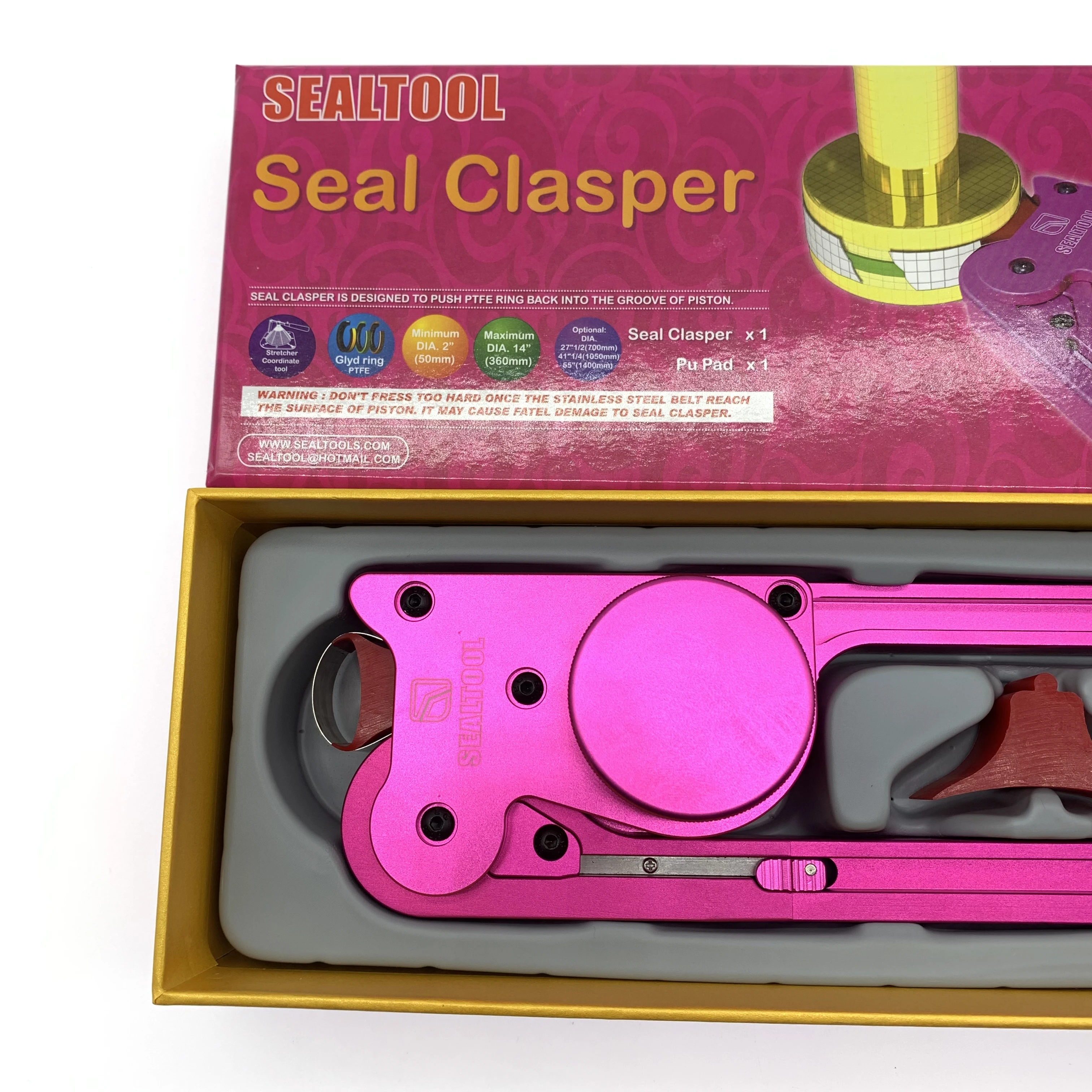

SEAL CLASPER (Version 5.0) Cylinder Rod Piston Seal Clasper Installation Tool Kit Glyd Ring Tightening Expander Seal Piston Rod
