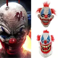 Halloween Mask Red Hair Clown Mask Cosplay Scary Role Horror Joker Latex Full Face Helmet Masquerade Headwear Costume Prop