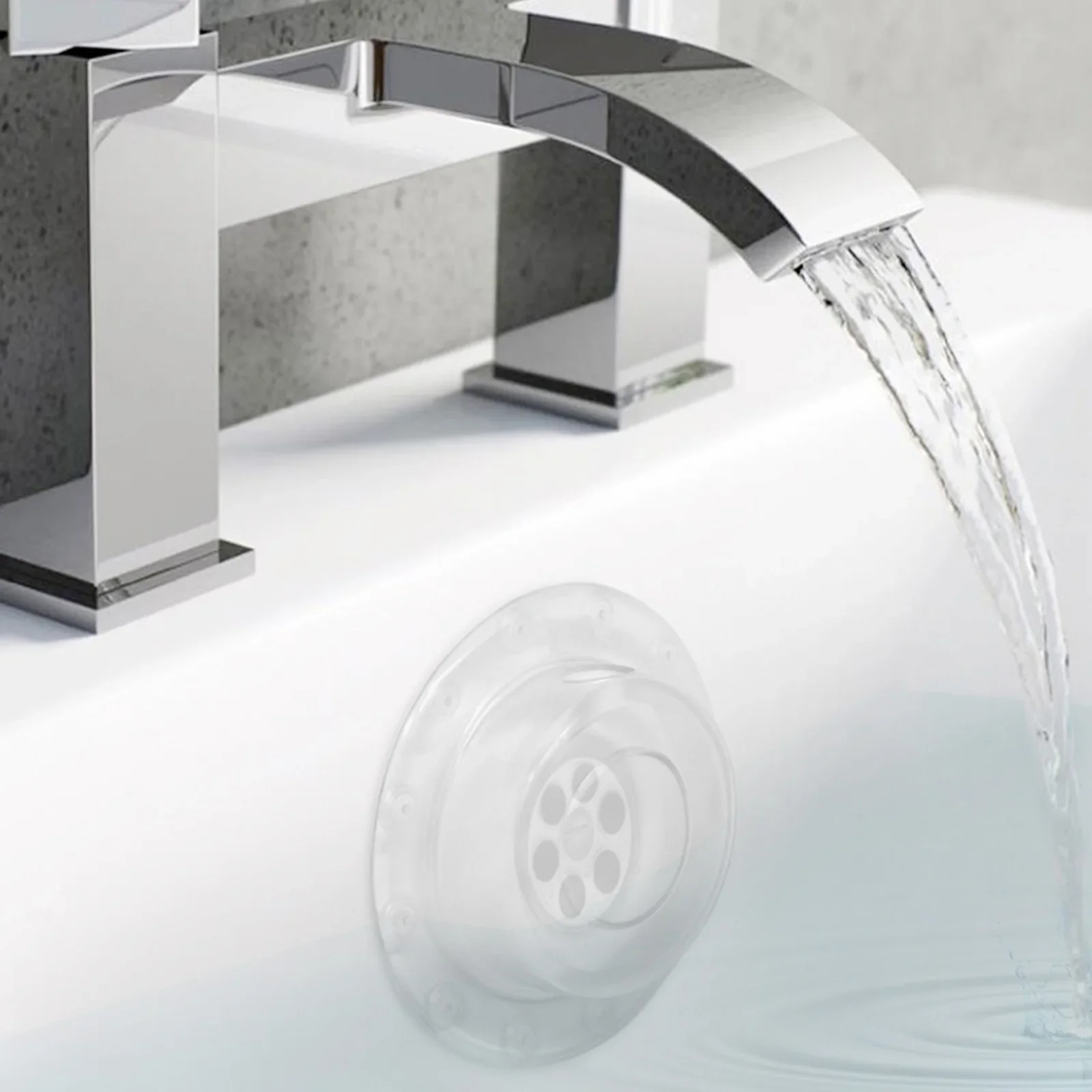 

Overflow Drain Trim Bathtub Drain Cover Bathroom Home Office Room Sink 16x16x5cm Strong Suction Cups Practical