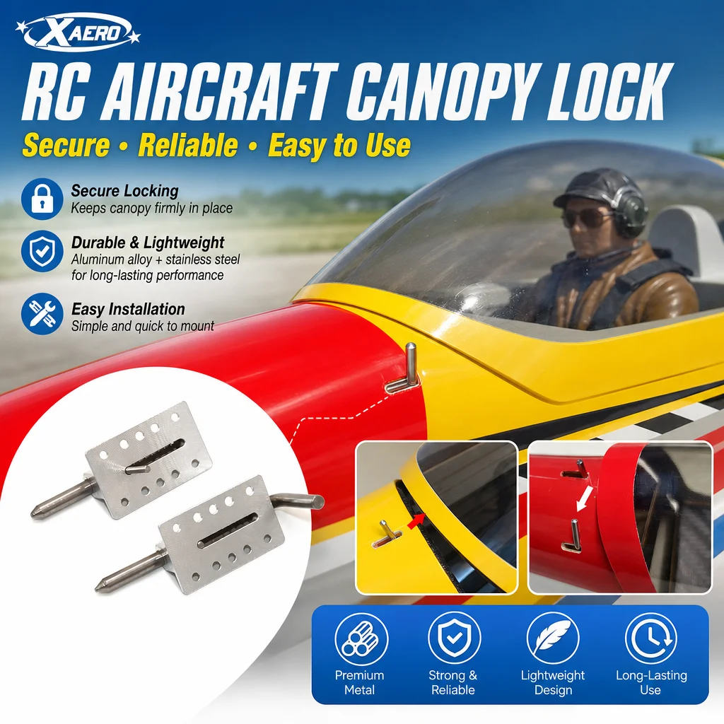 XAERO RC Model Cockpit Canopy Lock Aircraft Cabin Door Latch Fastener for RC Plane/Heli
