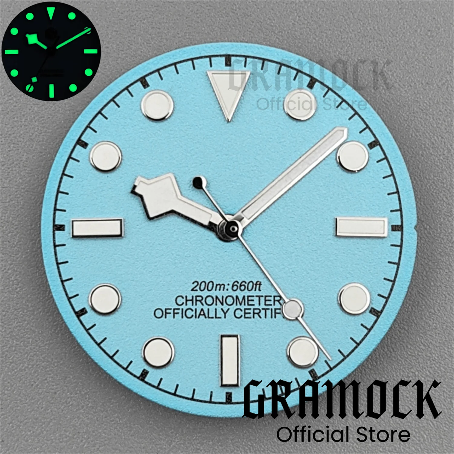 GRAMOCK Mod ساعة أجزاء مضيئة 29 مللي متر ساعة معقمة الطلب اليد مجموعة بحيرة الأزرق الأخضر النبيذ الأحمر لحركة NH34 NH35 ETA2824 PT5000 #4