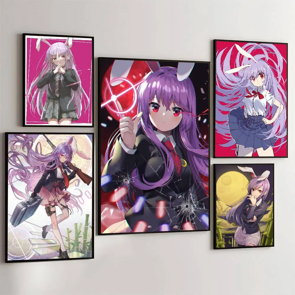 Reisen Udongein Inaba Touhou Project Poster HD Home Decor Sticky Wall Waterproof Home Living Room Bar Aesthetic Decor