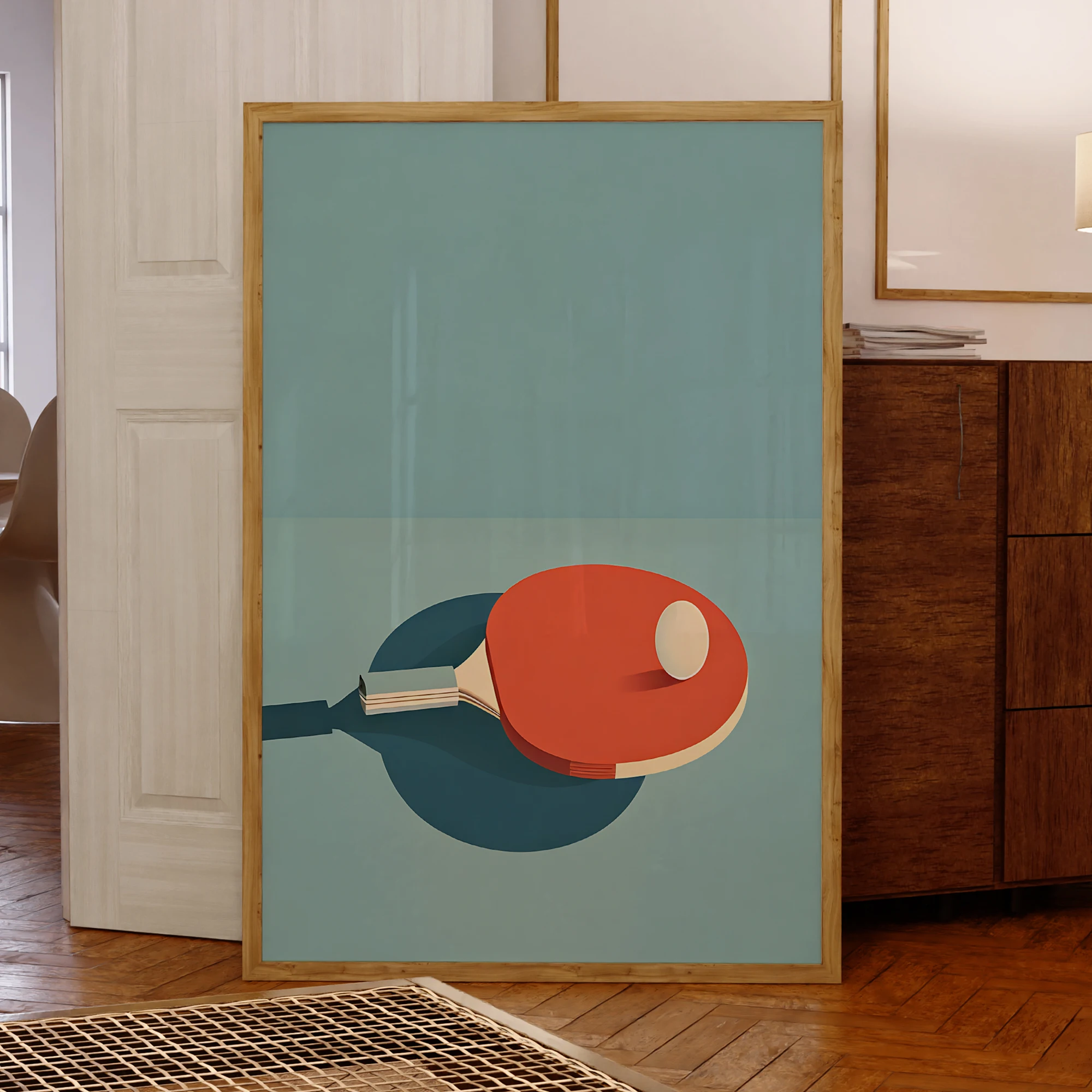 Stationary Ping Pong And Ping Pong Rackets Wall Art Prints Canvas Painting Poster Picture For Living Bed Room Home Decor