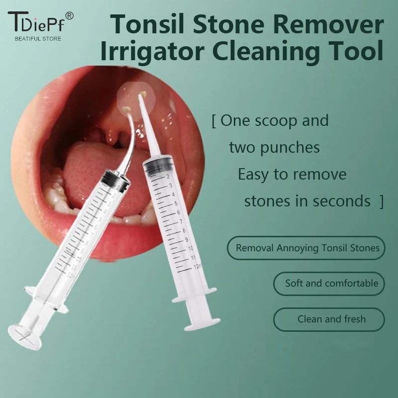 12ml  Oral Care Tonsil Socket Irrigator Dental Irrigation Syringe With Curved Tip Disposable Dental Instrument For Dentist Use