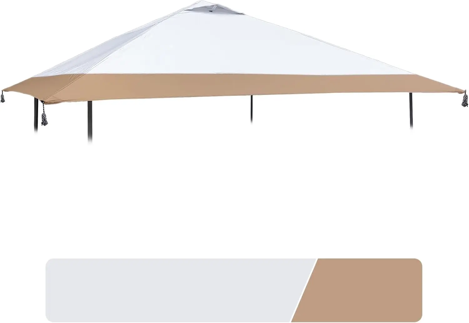 

13x13 Canopy Replacement Top with Air Vent Fit for Oasis 1606532 2156426 2156428, 300D Oxford Waterproof Silver Coated Pop