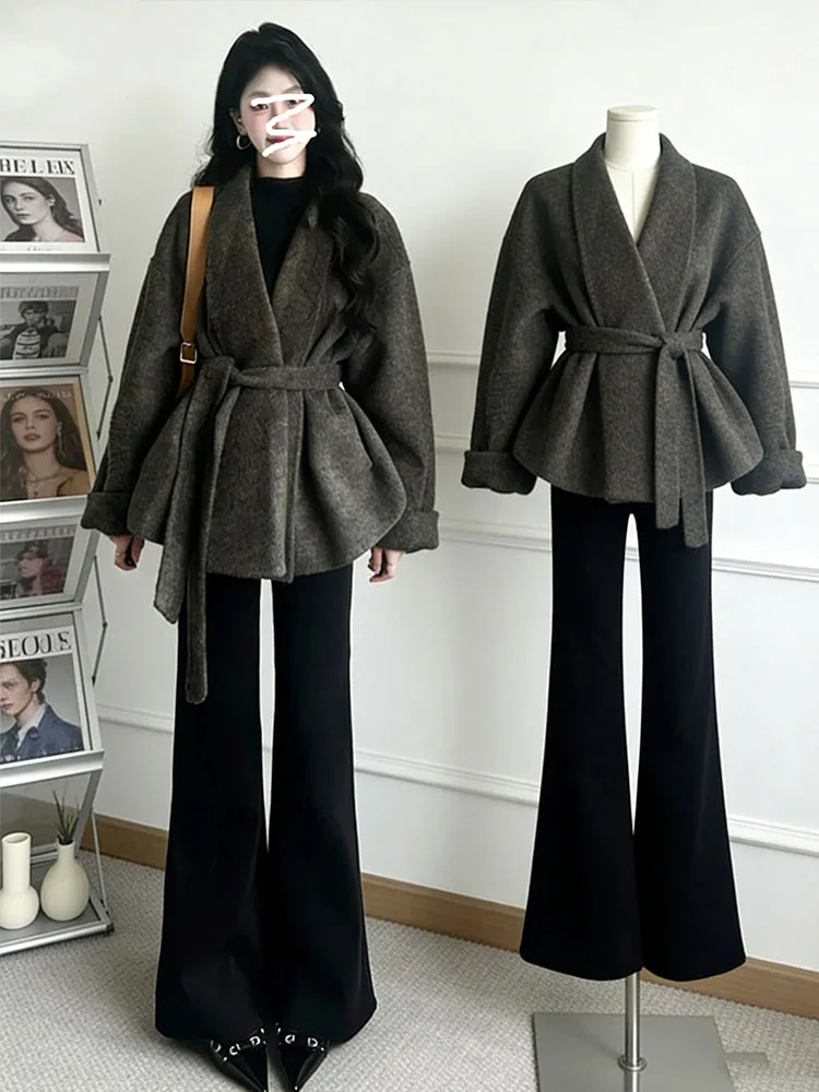 

Женские джинсы с высокой талией, расклешенные, зимние, утепленные, эластичные, облегающие, из денима, повседневные, удобные, из смесового хлопка