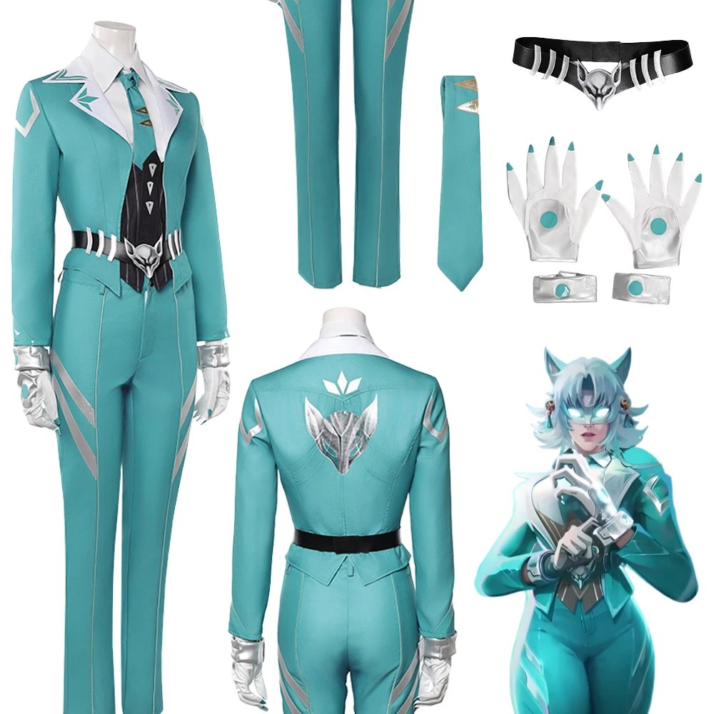 Disfraz de zorro blanco de Fantasia Game Rival, ropa de cosplay para mujer, disfraz de superhéroe, ropa para fiesta de carnaval de Halloween