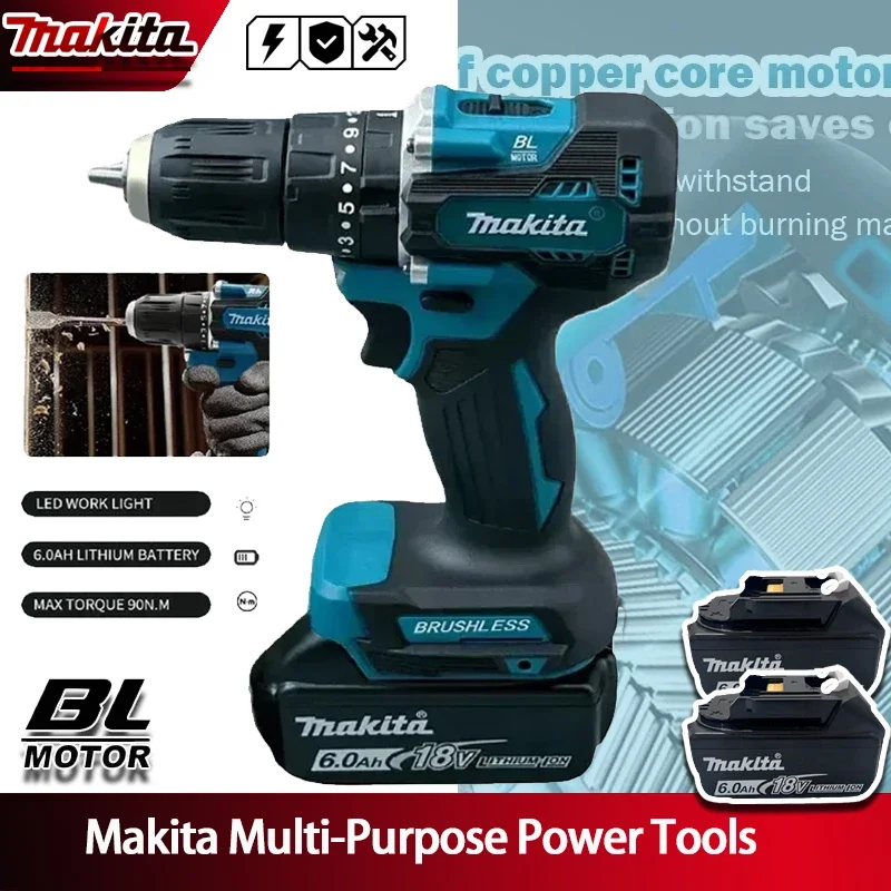 

Аккумуляторная ударная дрель-шуруповерт Makita DDF487 с бесщеточным двигателем, высоким крутящим моментом, для батареи 18В