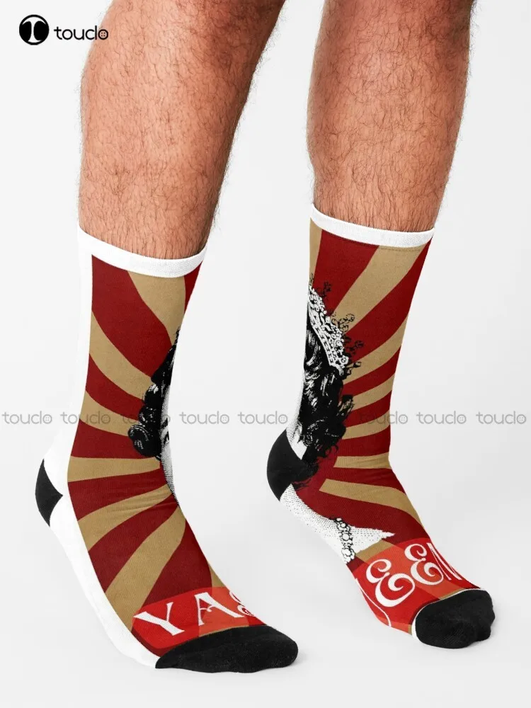 Retro Yas Queen Elizabeth Ii Her Royal Highness Queen Of England Socks White Socks Design Happy Cute Socks  Creative Funny Socks