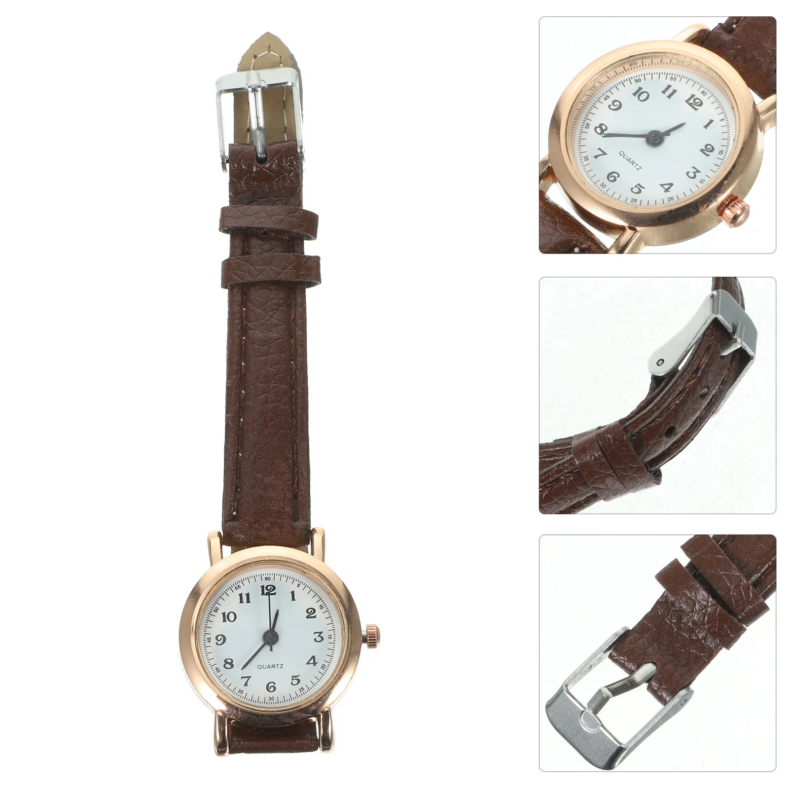 

Women Watch Simple Stylish Small Table Digital Face Small Watch for Girl Ladies Students (Brown)