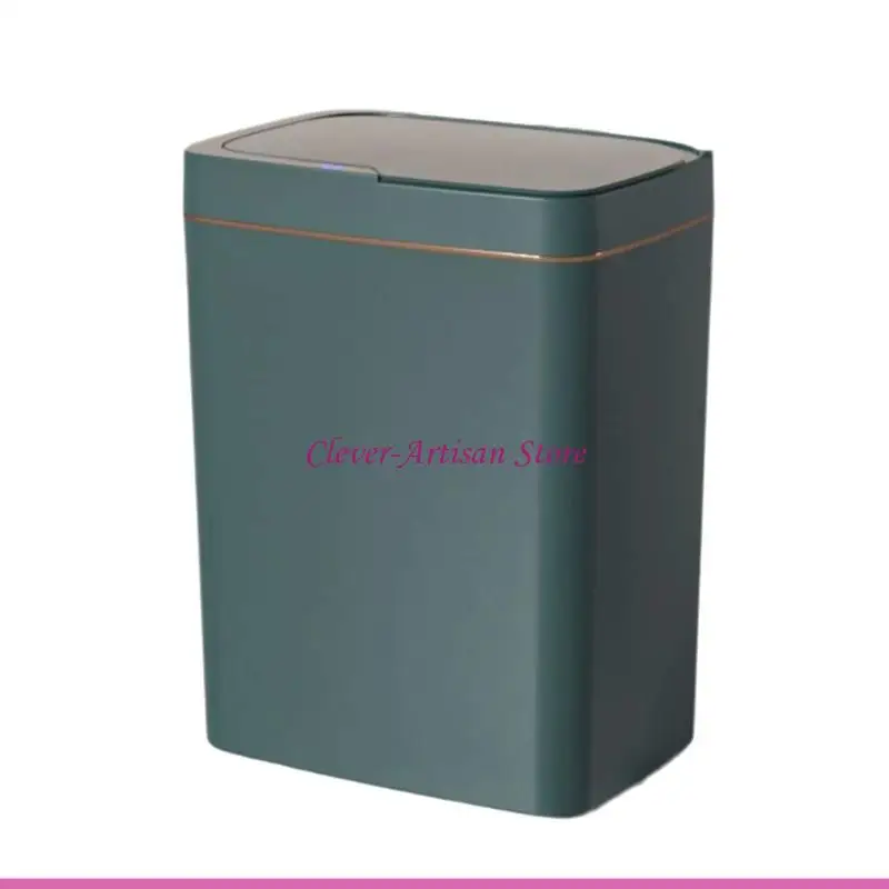 E06B Intelligent Waste Bin with Sensors Lid, Large Capacity 15L/18L Automatic Garbage Can for Domestic and Workplace Use