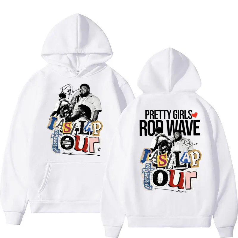 Vintage Rod Wave Last Lap Tour 2024 Graphic Hoodie Men's Hip Hop Gothic Fashion Oversized Sweatshirt Fleece Harajuku Streetwear