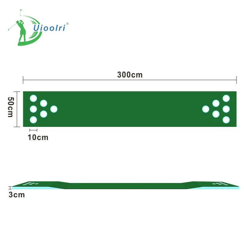 Aangepaste Mini Golfbaan Oefenen Buiten Binnen Putting Green Kunstgras Putting Mat 12-gaats Golfmat Spelset