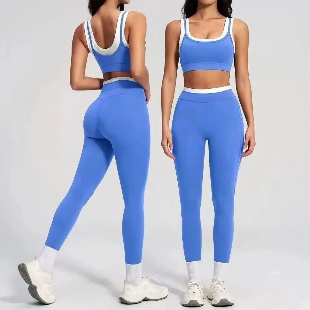 

Yoga Set 2PCS Women Outfits Sport Suit Gym Wear Workout Clothes Sportswear Gym High Waist Legging Fitness Bra Set Sports Suits