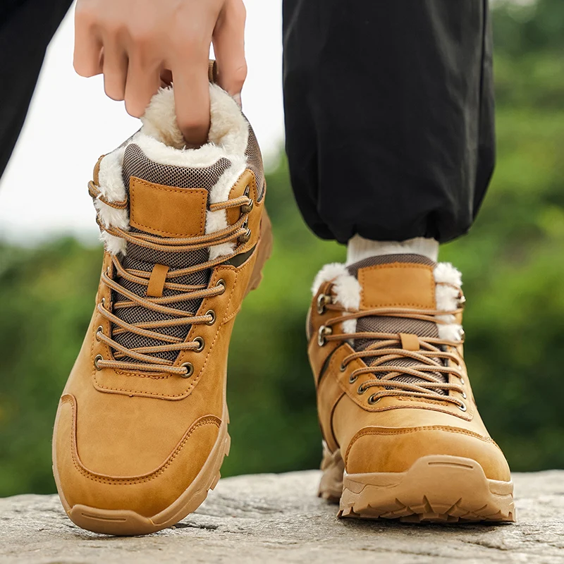 

Мужские ботинки, новинка 2024, зимние тапочки, теплая мужская обувь, водонепроницаемые нескользящие плюшевые кроссовки, мужские теннисные туфли, ботинки, мужские зимние кроссовки