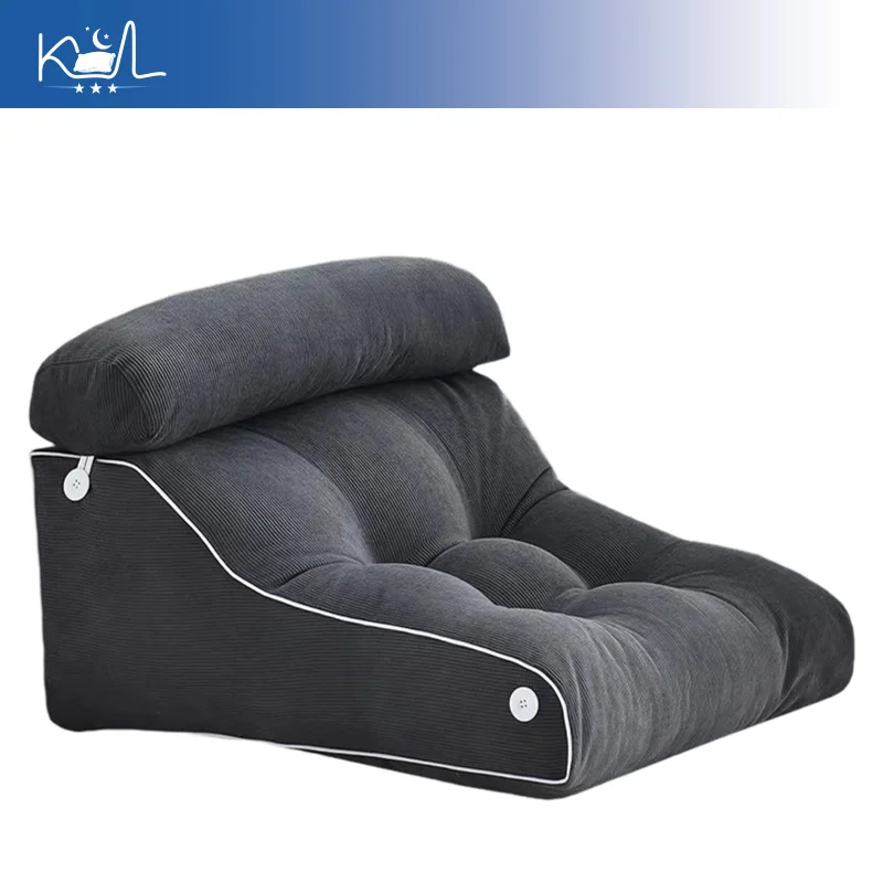 Bed Backrest Pillow for Sitting Up, Soft Lumbar Support Cushion with Adjustable Strap, Removable Washable Cover for Sofa Tatami