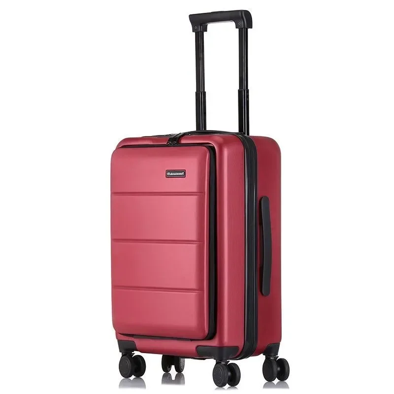 Bagagem de mão com bolso frontal, mala rígida expansível com porta USB, 20 polegadas