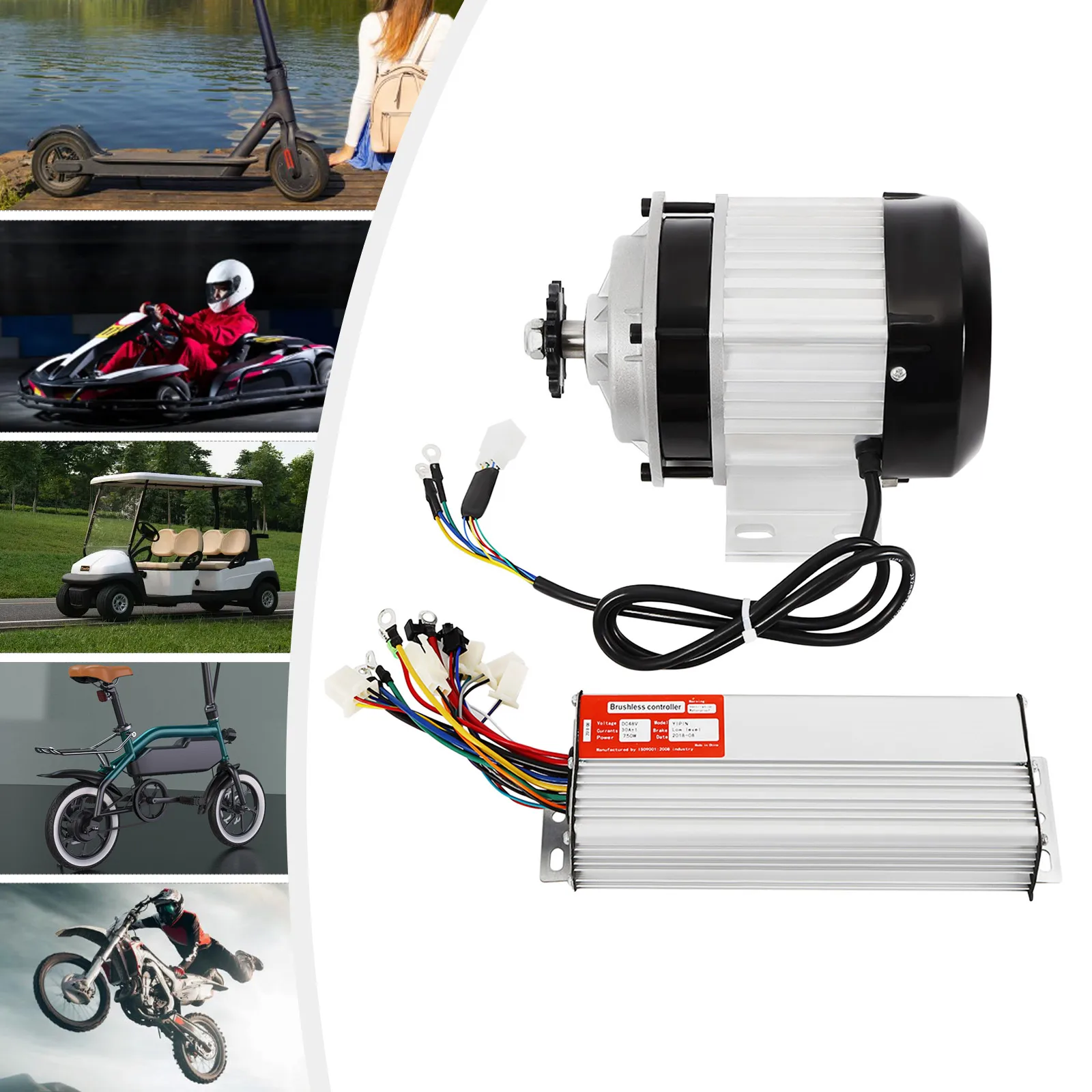 48 فولت 750 واط دراجة ثلاثية العجلات الكهربائية فرش السيارات عدة ، دراجة ثلاثية العجلات الكهربائية تحويل عدة مع وحدة تحكم المحرك ل دراجة ثلاثية العجلات/ريكشو