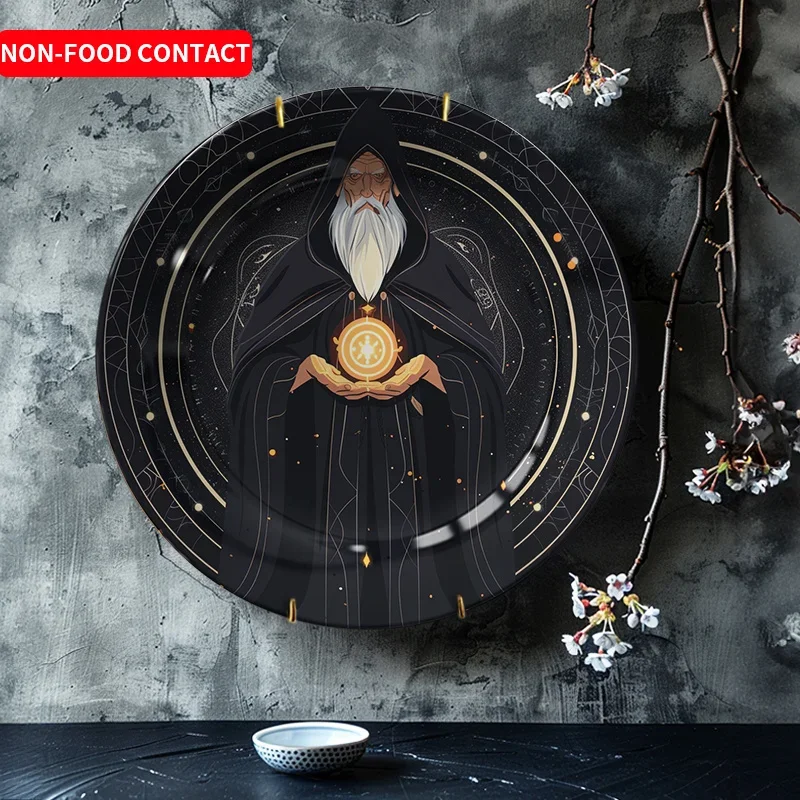 1pc non-food contactExquisite Ceramic Decorative Plate Hand-Painted Art Display Home Wall Decor Non-Food Contact Perfect