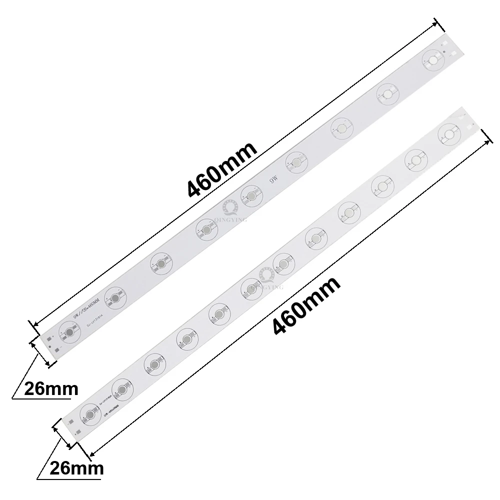 High Power LED PCB Aluminum Base Plate 3W 4W 5W 6W 7W 9W 12W Rectangle Heatsink 117/156/260/460mm Hydroponics Aquarium Tube DIY