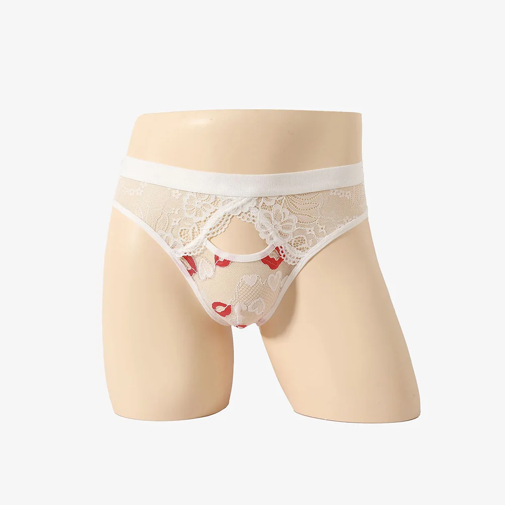 

Sexy Lingerie Mens Jacquard Lace Ball Pouch Underwear Thong Erotic Briefs Sissy Underpants Seamless Panties Trunks