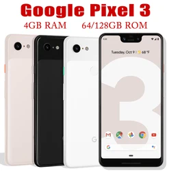 Google-Smartphone Pixel 3, Qualcomm 845 LTE, pantalla de 5,5 pulgadas, 4GB de RAM, 64GB/128GB de ROM, cámara Dual, desbloqueado, Original