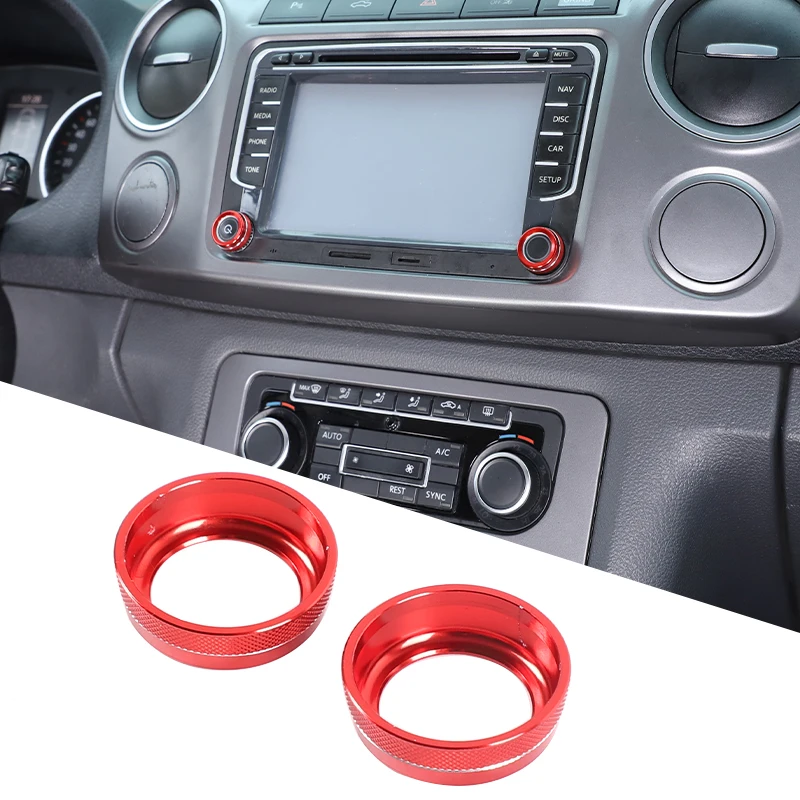 Center Console Volume Knob Trim Ring Multimedia Knob Decorative Ring Interior Car Accessories For Volkswagen Amarok 2011-2022