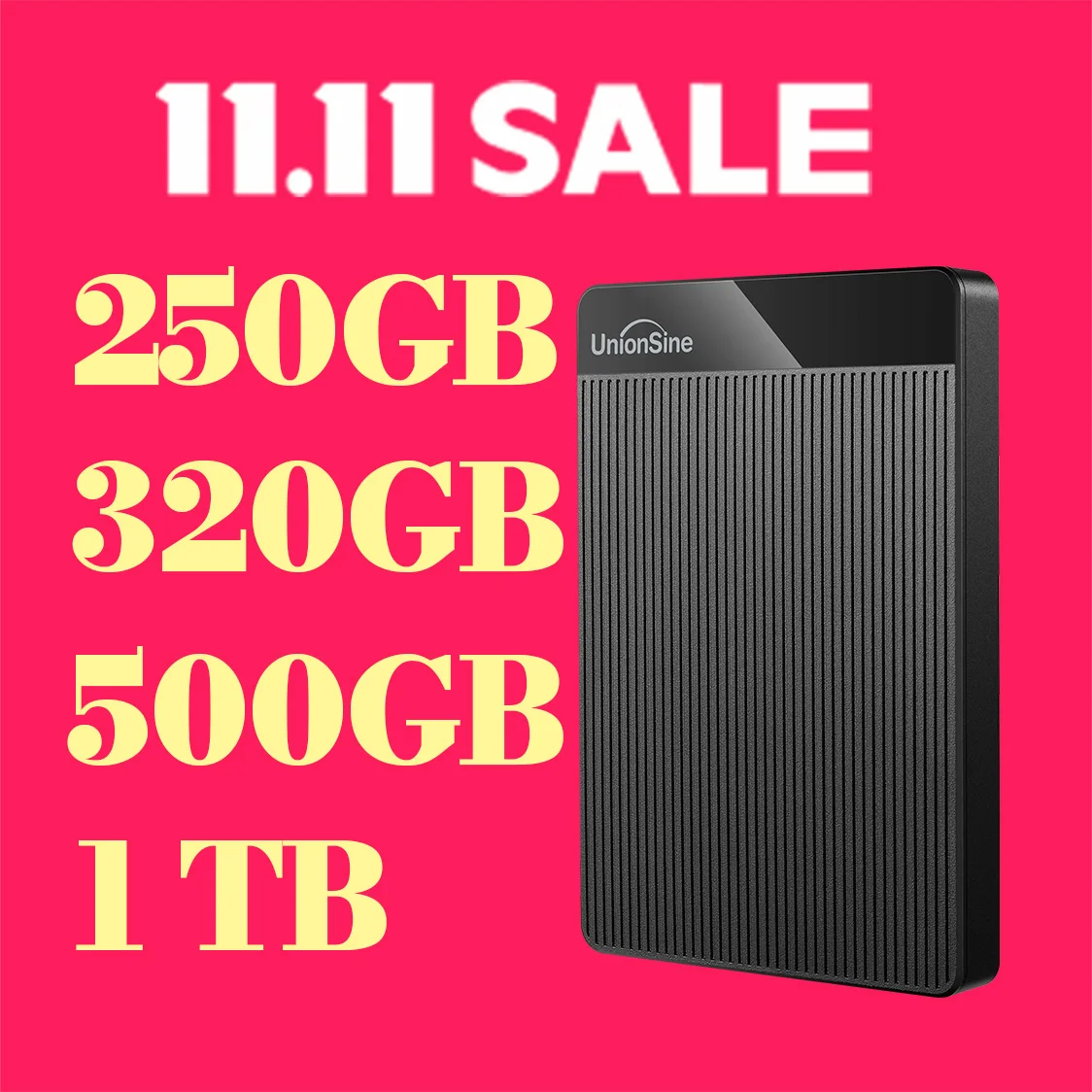 

UnionSine Hdd Внешний 2,5-дюймовый портативный внешний жесткий диск 1 ТБ/320 ГБ/500 ГБ/750 ГБ, совместимый для ПК, настольного компьютера MacBook