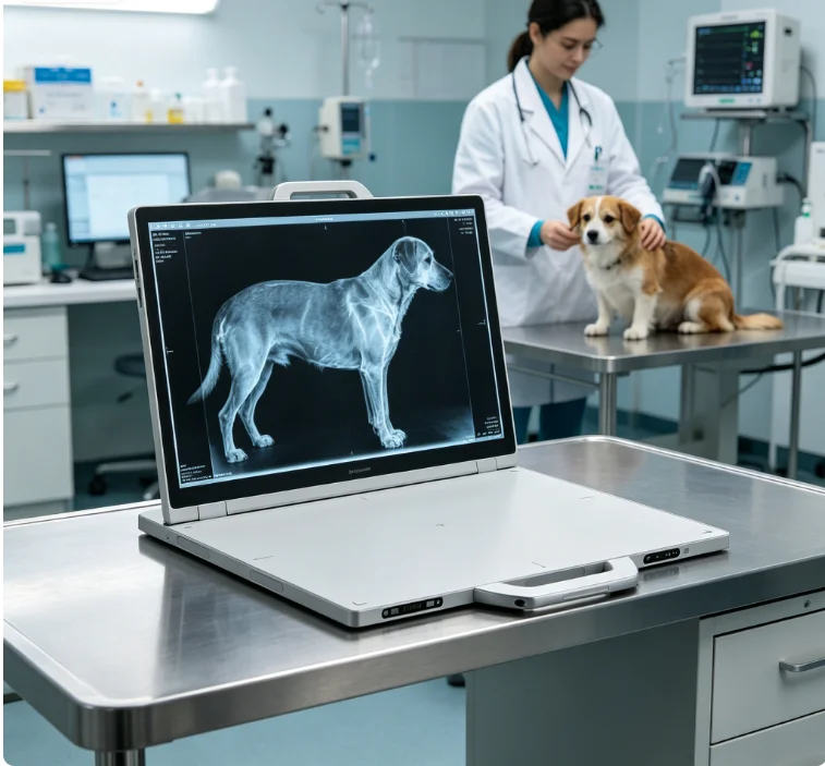14x17 CsI Scintillator Wireless Flat Panel DR Detector Vetoo VT-FPDW1/2 Class IIVeterinaryRadiographyEquipment for Pet Hospital