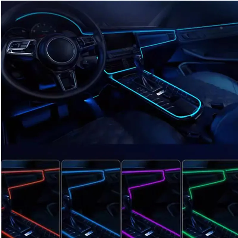 

Car Interior Led Decorative Lamp EL Wiring Neon Strip For VW Atlas Teramont Atlas Teramont T-Roc Auto DIY Flexible Ambient Light