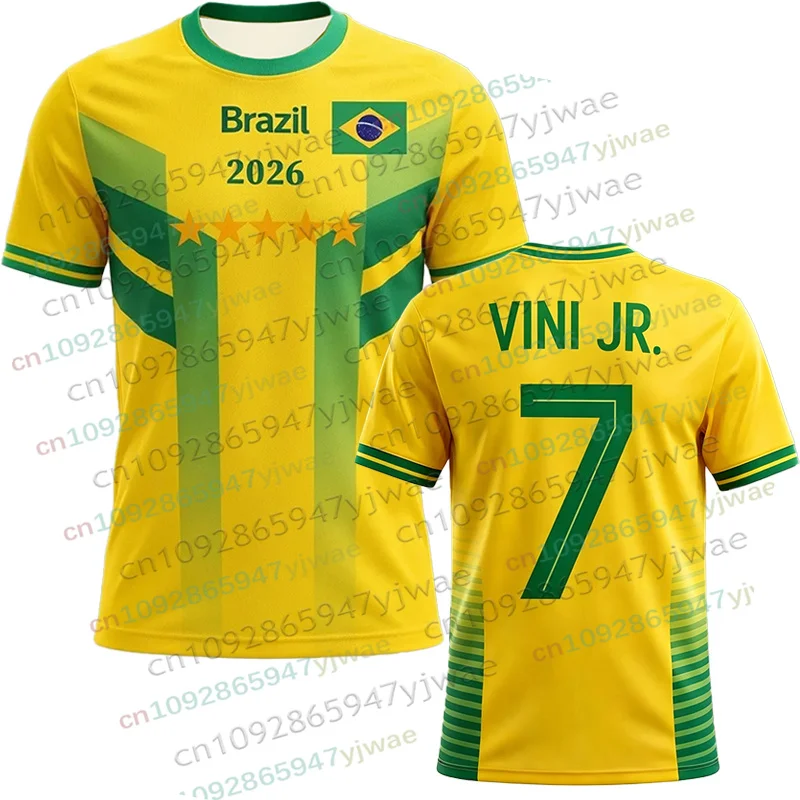 Neymar 10 & VINI JR 3D Printed Football Jersey For Men Women Summer Fashion Sports Quick-dry Breathable Parent-child Soccer Tees