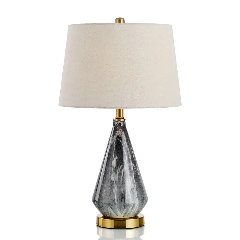 

Modern Minimalist Marble Ceramic Table Lamps Living Room Bedroom Bedside Hotel Study Home Luxury Creative Decorative Desk Lights