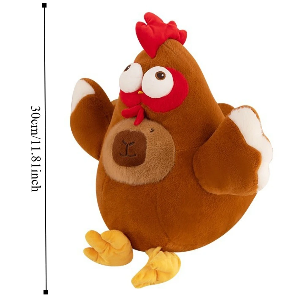 Kawaii Gallina Pollo Capibara Peluche Morbido e Soffice Pollo Capibara Bambola di Cotone Animale Capibara Marrone Bambola di Pezza Compleanno