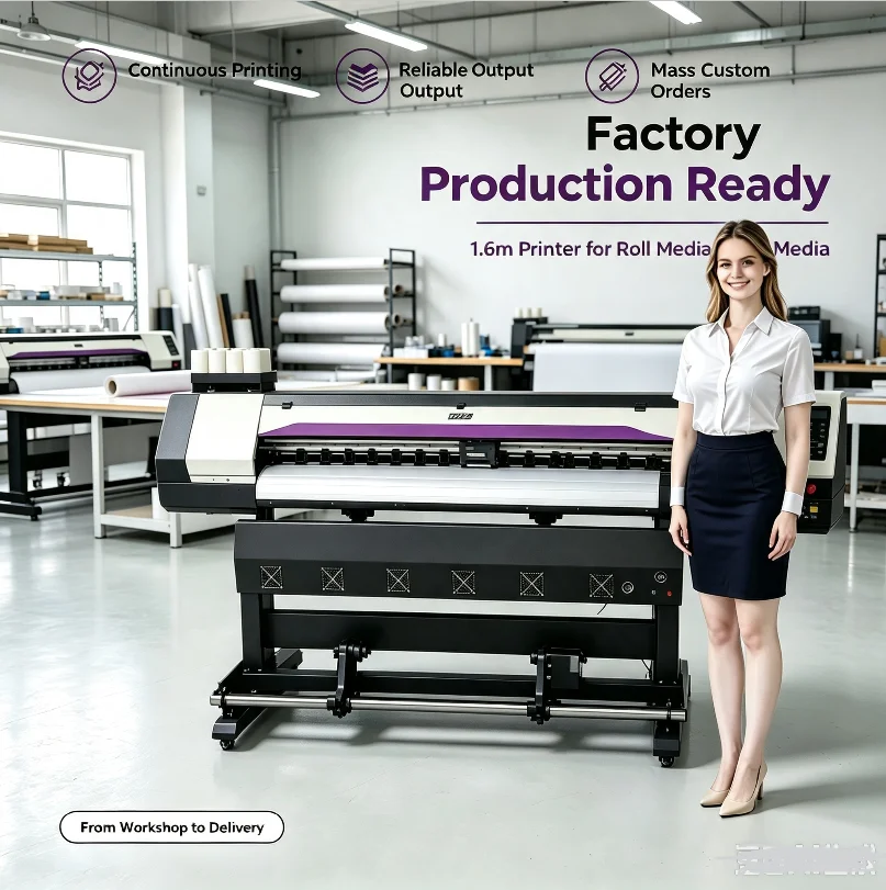 High Resolution Digital Roll to Roll Sublimation Printer with Two Single Xp600 I3200 Head for Commercial Use Inkjet Printers
