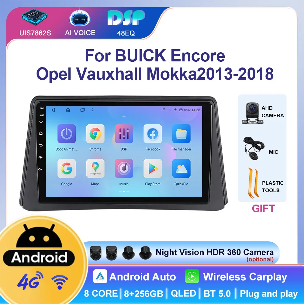 

2 Din Android GPS WIFI 4G 9 inch Car Stereo Touch Screen Multimedia Player Radio For BUICK Encore Opel Vauxhall Mokka 2013-2018