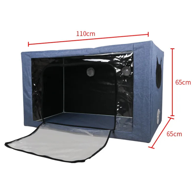 Foldable Pet Nebulizer Cage Oxygen Therapy Box Cats Dogs Breathing Relief Portable Bathing Washing Drying House Collapsible Use
