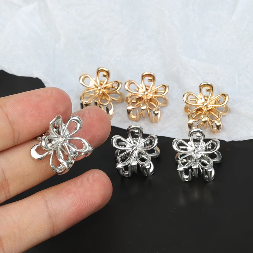 2-20 stücke Mini Metall Haar Klaue Clip Gold Silber Blume Schmetterling Kleine Shark Clips Ins Koreanische Kopfbedeckungen für Frauen Haar Zubehör – Detail 5