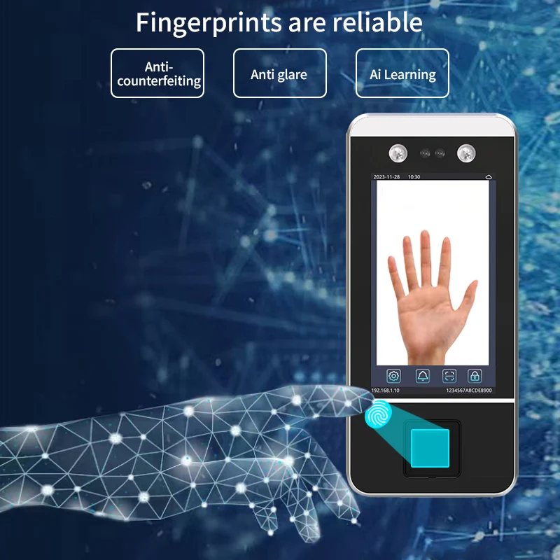 YYHC-Machine de reconnaissance qualifiée ale et d'accès, produits de contrôle d'accès biométrique de bureau en métal, présence de veine de l'hypothèse de main, 5"