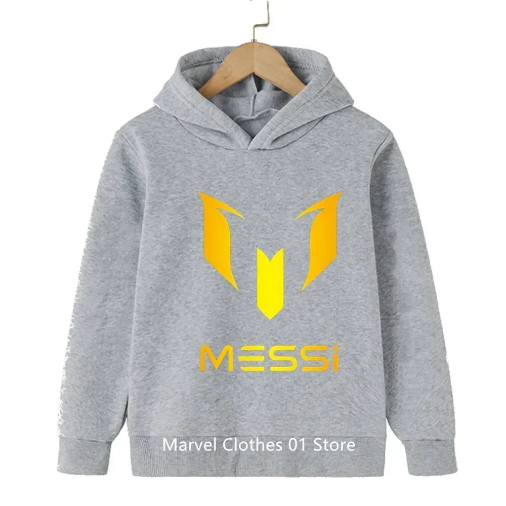 Cartoon Messi No. 10 Children\'s Spring and Autumn Kids Long Sleeve Hoodie Sportswear Baby 3-14 Years Old Boys Football Suit