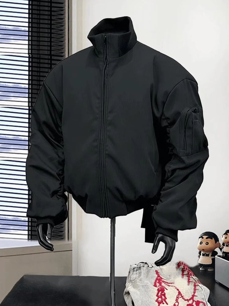 

Bomber Sle MA Flight Jaet Cotton Coat Men Winter Thiened Cotton Filling Cleanfit ort Coat Stand Collar Warmth