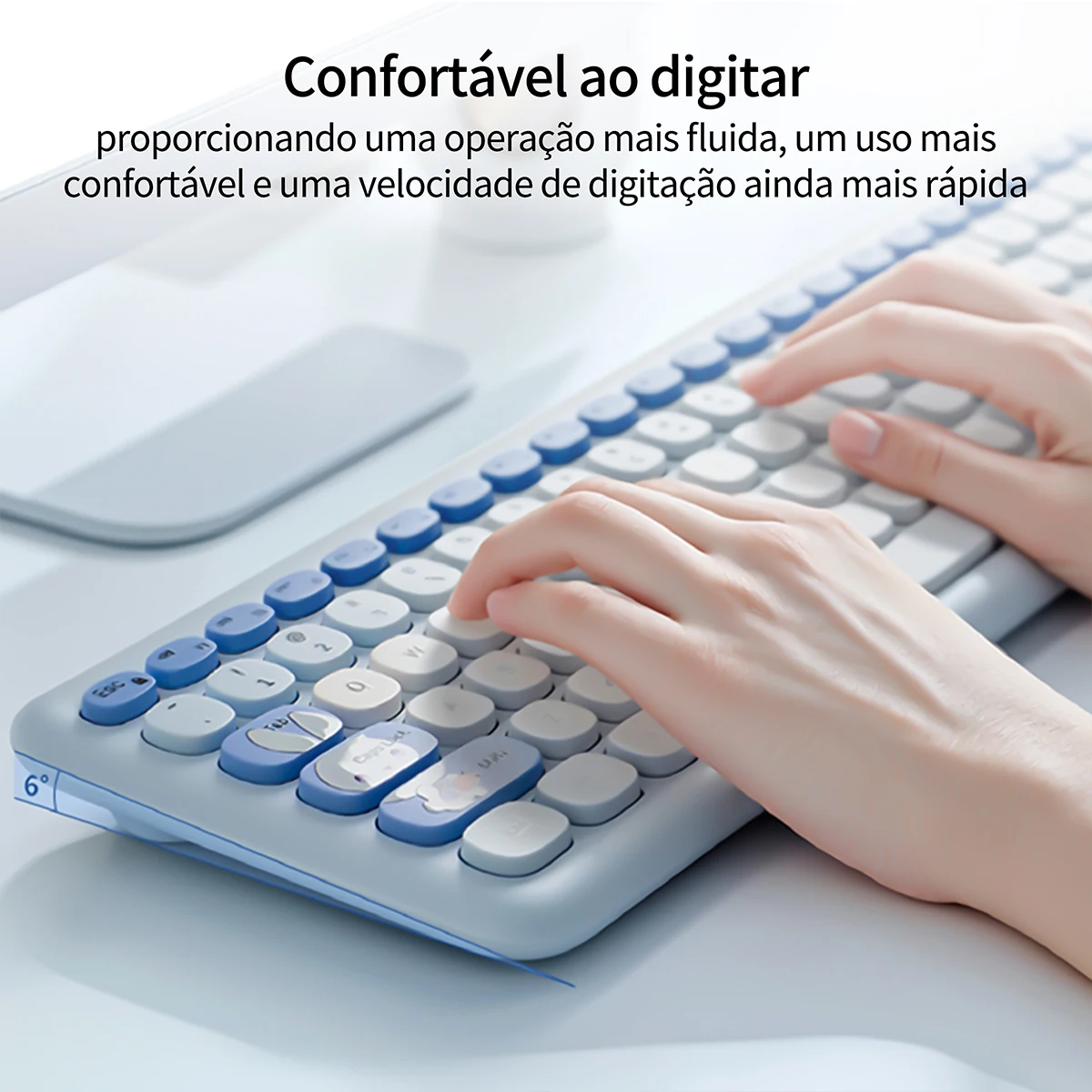 

MOFii Wireless Connection Rabbit Keycaps Mixed Color Gradient Ergonomic 666PRO Keyboard Mouse Set