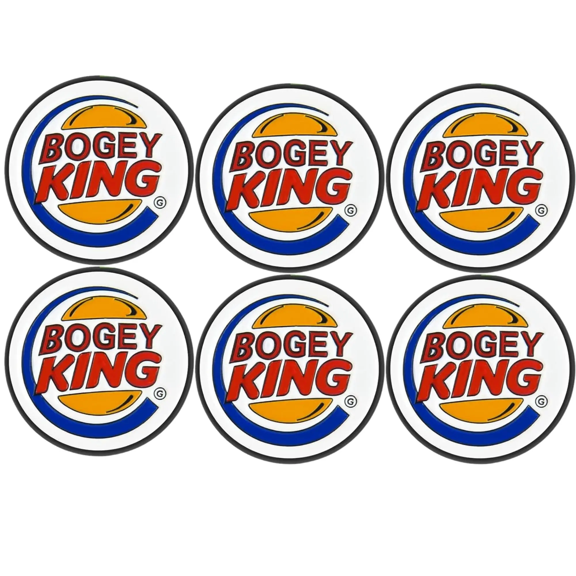 6 pcs Funny Bogey King Design Golf Ball Marker Sets, 6 Patterns Styles, Golf Accessories for Men Golfers Dad