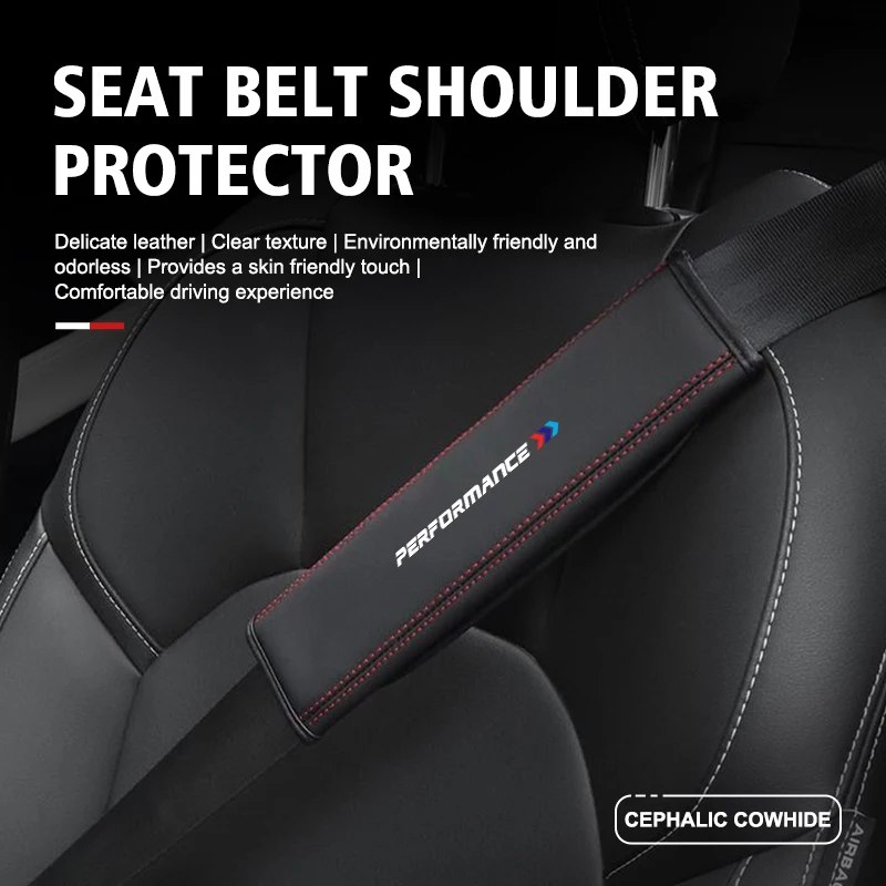 Car Seat Belt Leather Safety Belt Shoulder Cover Protect Pad For BMW X1 X3 X4 X5 X7 G20 G38 F20 F39 F48 E46 E60 E36 E39