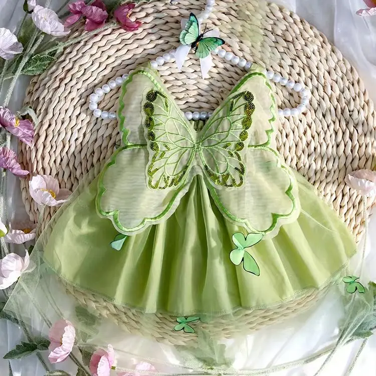 Ylsteed Newborn Girl Photography Outfits with Headband Baby Girl Butterfly Wings Mesh Dress for Photo Shooting Infant Props